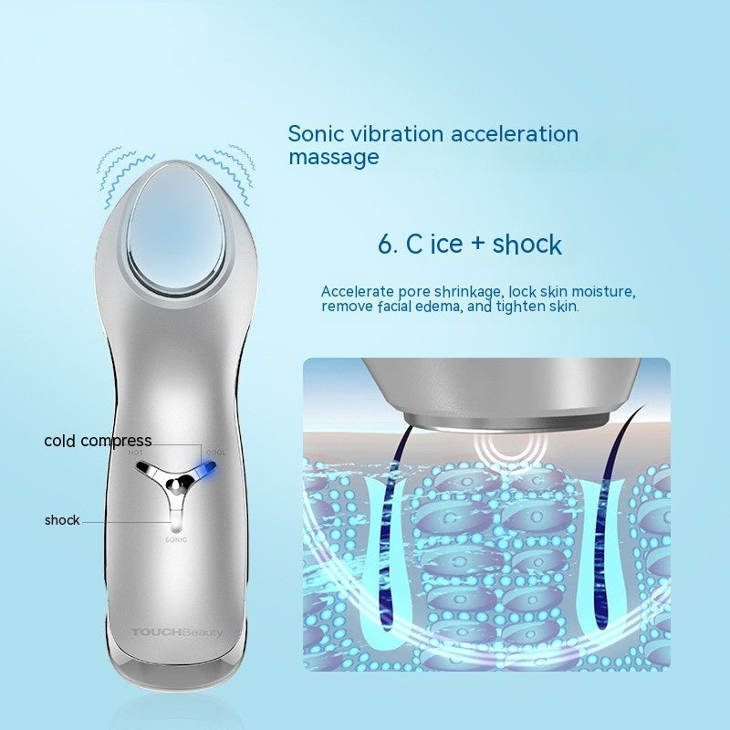 Warm And Cold Skin Rejuvenation Beauty Instrument Sonic Vibration Facial Infusion Machine