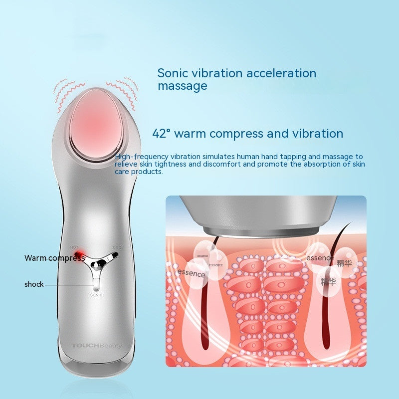 Warm And Cold Skin Rejuvenation Beauty Instrument Sonic Vibration Facial Infusion Machine